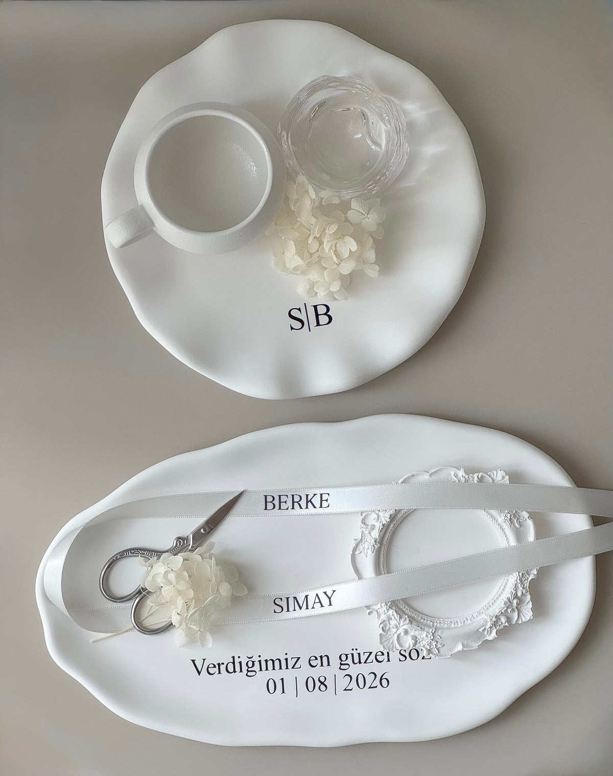 Verlobungstablett aus Keramik | Zeitlos | Elegant
